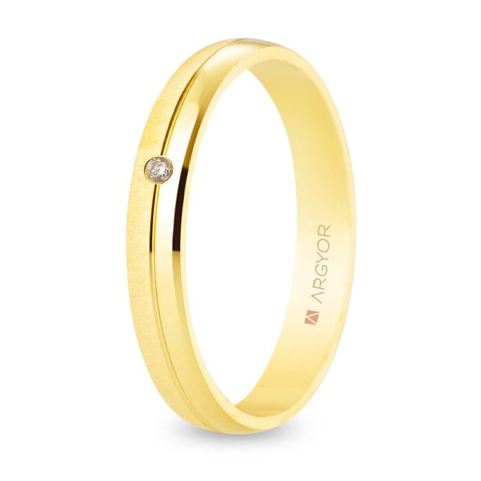 Alianza oro 18k 3,5 mm diamante
