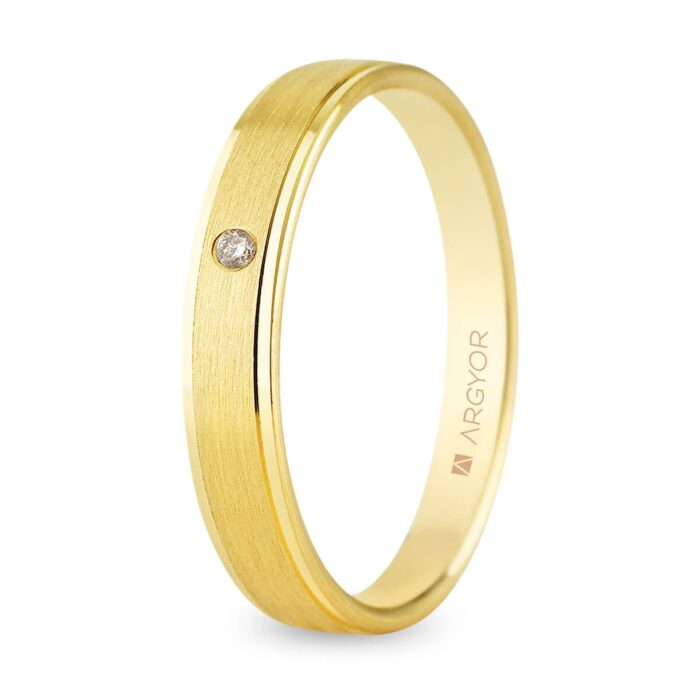Alianza oro amarillo c/diamante