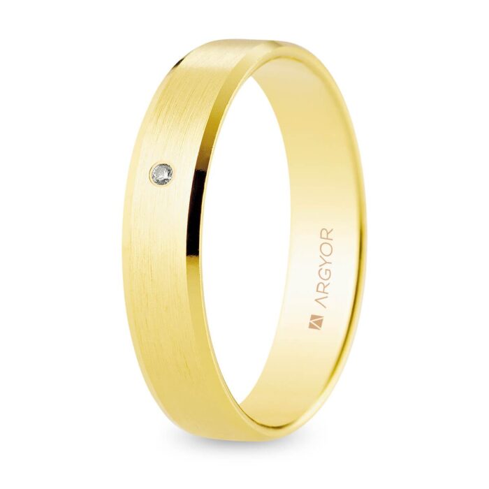 Alianza oro amarillo c/diamante