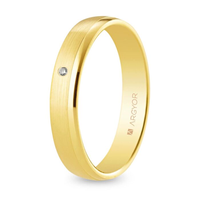 Alianza oro amarillo c/diamante