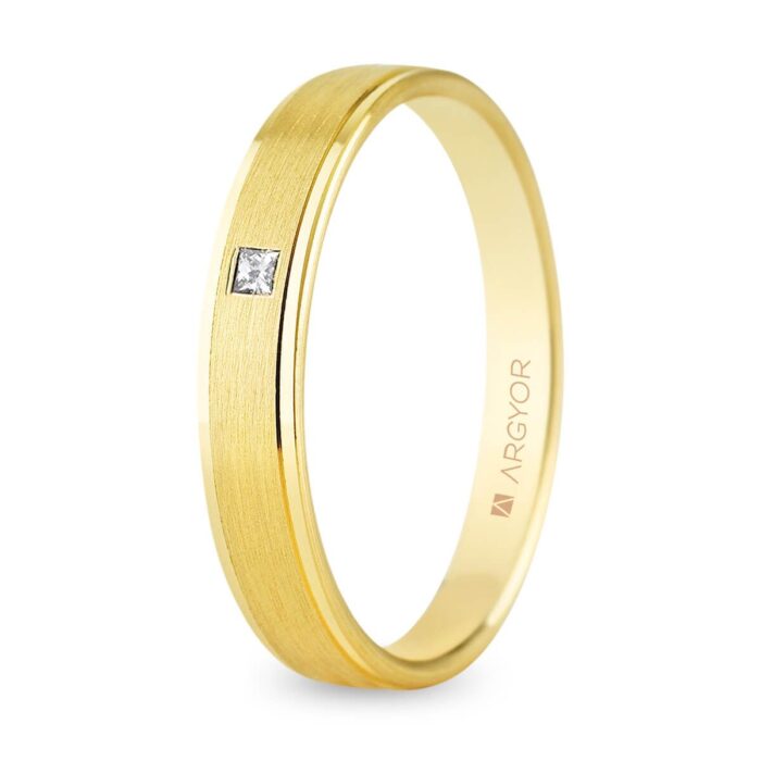 Alianza oro amarillo c/diamante