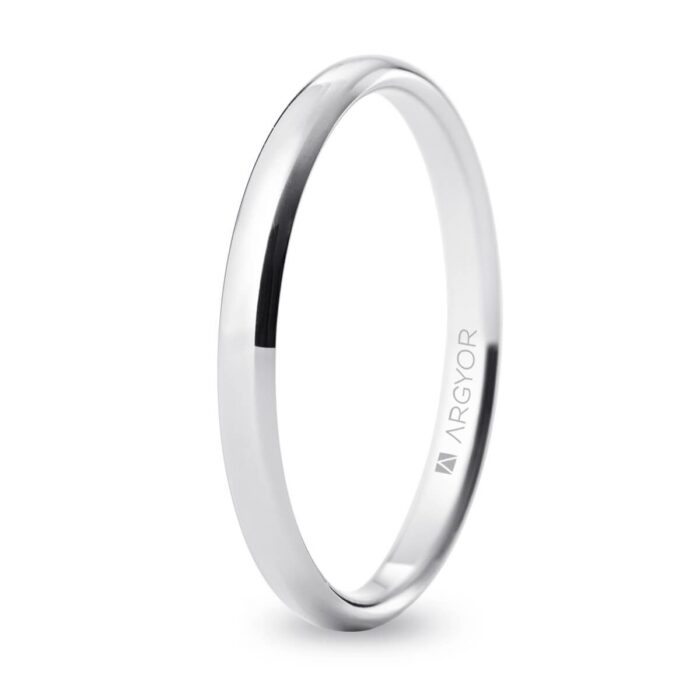 Alianza 2,5 mm oro blanco 18k confort