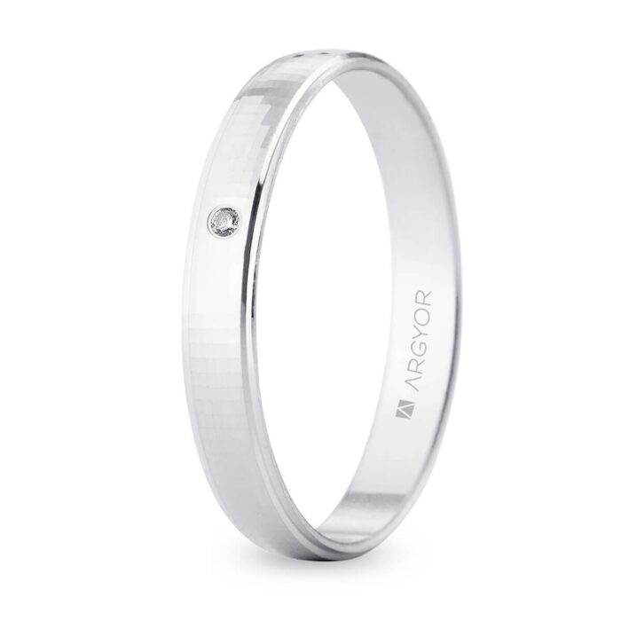 Alianza oro blanco c/diamante