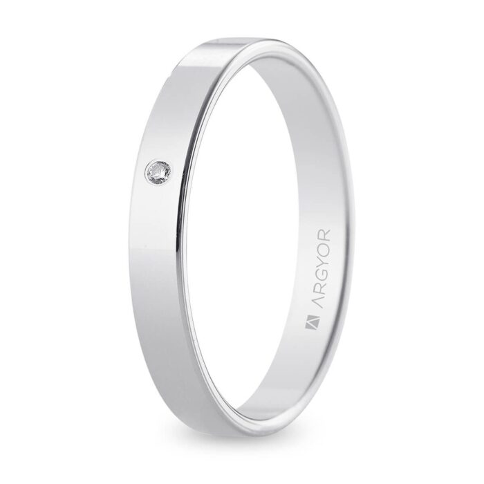 Alianza oro blanco c/diamante