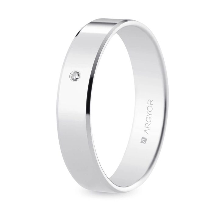 Alianza oro blanco c/diamante