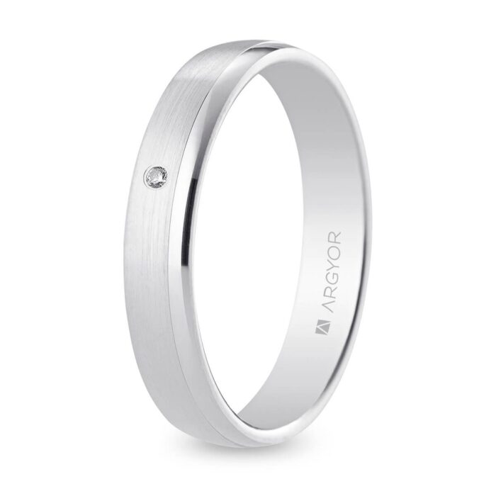 Alianza oro blanco c/diamante