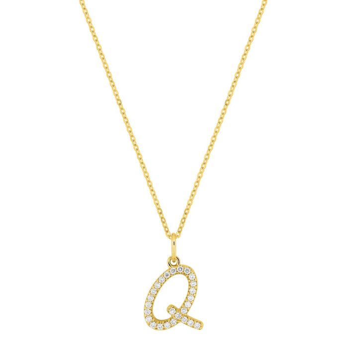 Coll. letra Q F-VS.synt d0.16ct O.A. 375