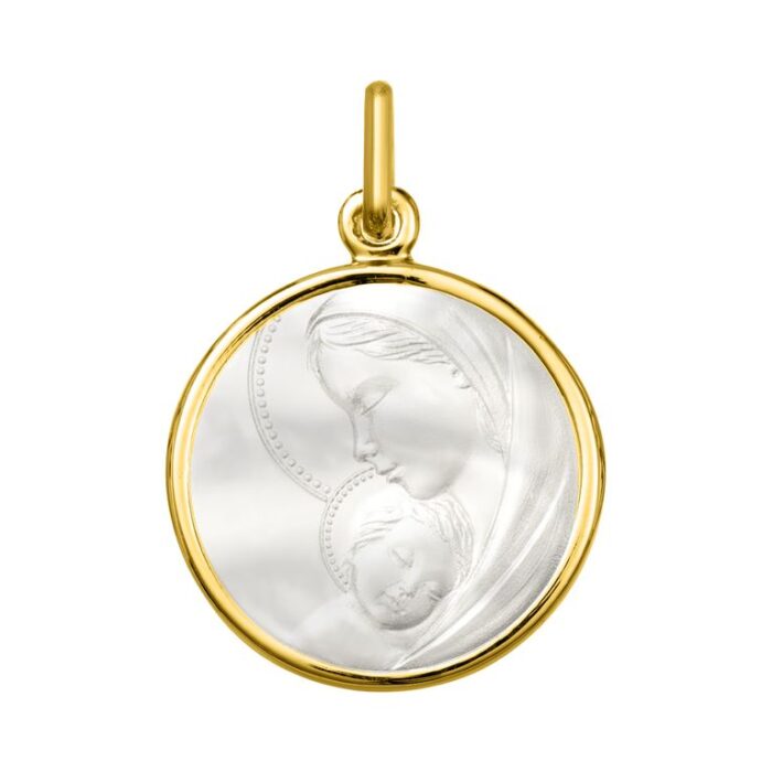 Medalla nácar Virgen y Niño. O750 O.A.