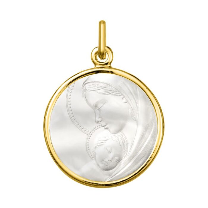 Medalla nácar Virgen y Niño. O750 O.A.