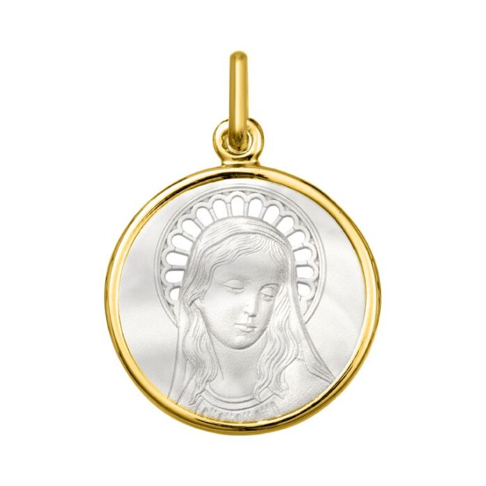 Medalla virgen.corona.nácar o750j