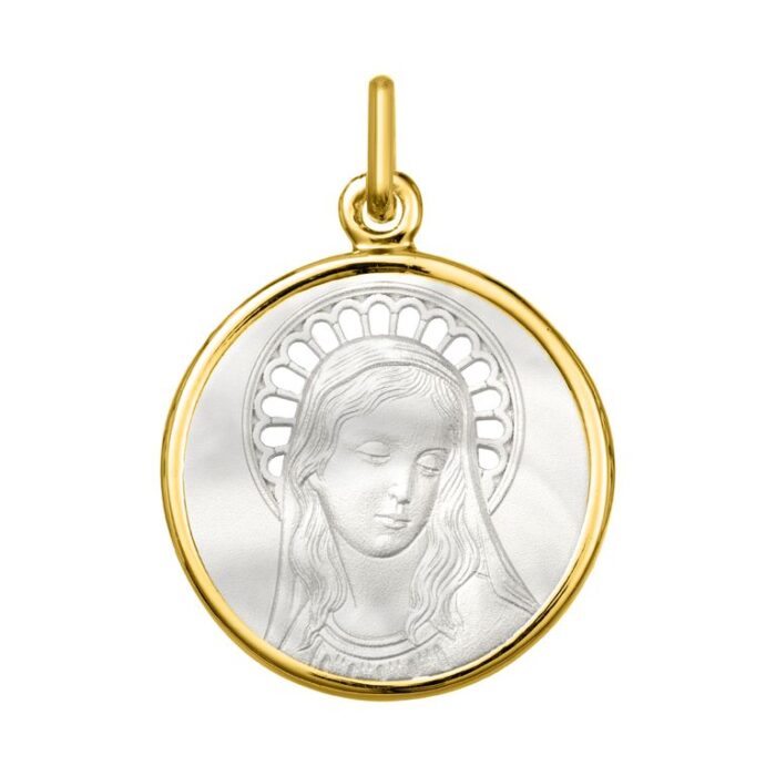 Medalla virgen.corona.nácar O750 O.A.