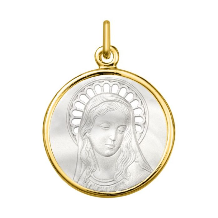 Medalla virgen.corona.nácar o750j