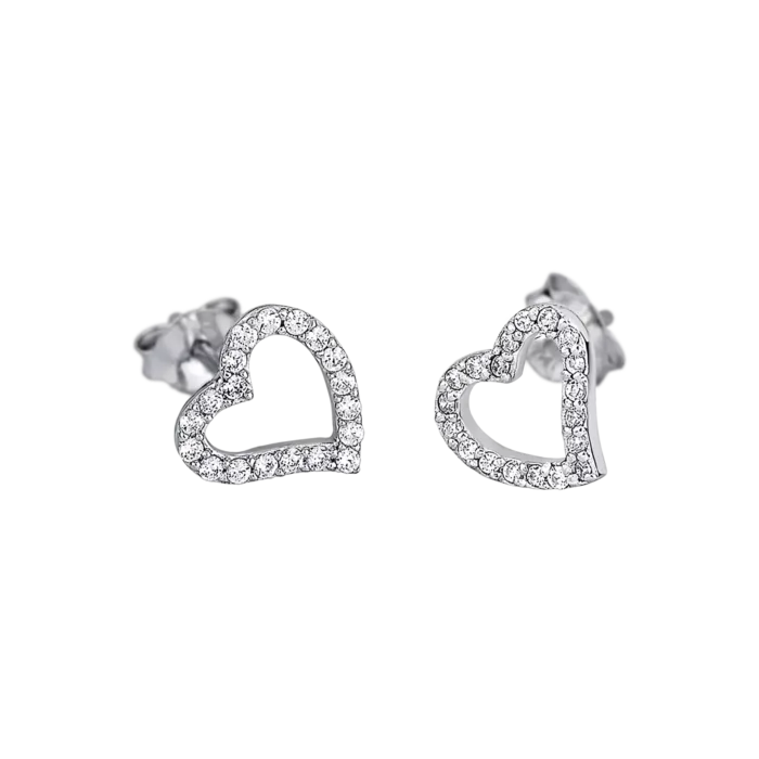 Pendientes Lotus Silver Moments de Plata con Corazón y Circonitas - LP1519-4/1