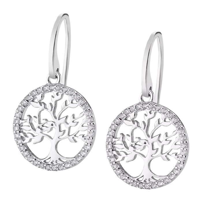 Pendientes Árbol de la Vida Lotus Silver LP1746-4/1 en Plata 925 y Circonitas