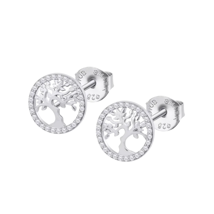 Pendientes Lotus Silver Árbol de la Vida con circonitas
