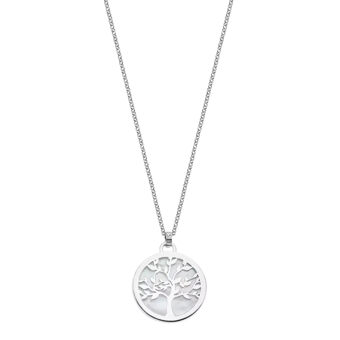 Collar Árbol de la Vida Lotus Silver LP1821-1/1 en Plata 925 y Nácar Blanco