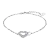 Pulsera Lotus Silver Moments de Plata con Doble Corazón y Circonitas - LP1917-2/1
