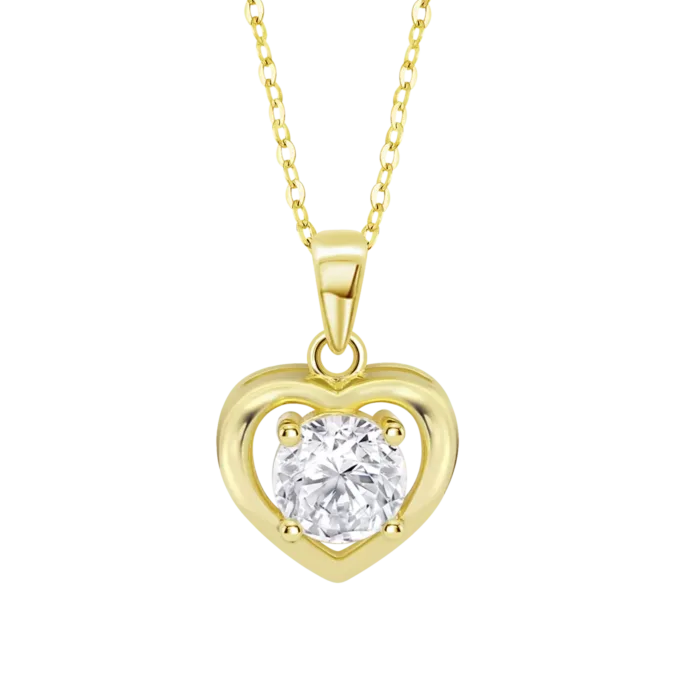 Collar de Plata Dorada Corazón Lotus Silver Moments LP3092-1/2 con Circonita Blanca