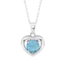 Collar de Plata Corazón Lotus Silver Moments con Circonita Azul