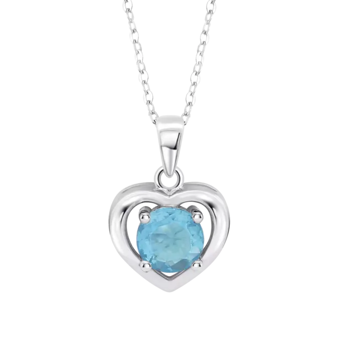 Collar de Plata Corazón Lotus Silver Moments con Circonita Azul