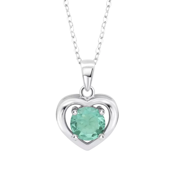 Collar de Plata Corazón Lotus Silver Moments LP3092-1/5 con Circonita Verde Turquesa