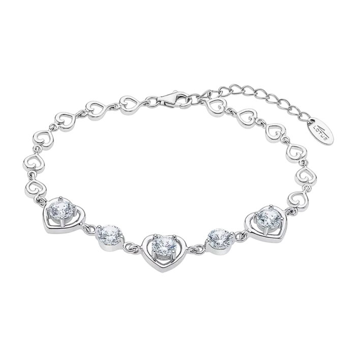 Pulsera de Corazones y Circonitas Blancas Lotus Silver Moments LP3092-2/1