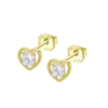 Pendientes de Plata Dorada Corazón Lotus Silver Moments LP3092-4/2 con Circonita Blanca