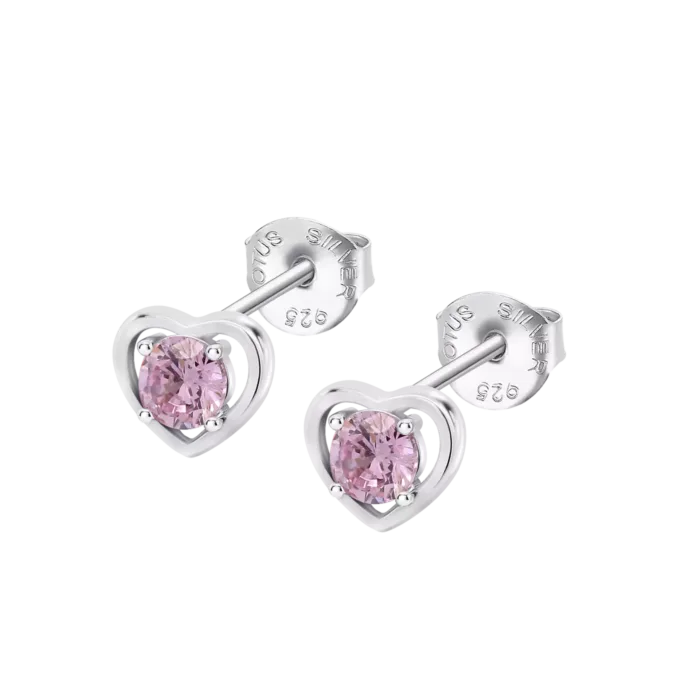 Pendientes Lotus Silver LP3092-4/3 de Plata Circular con Circonita Rosa
