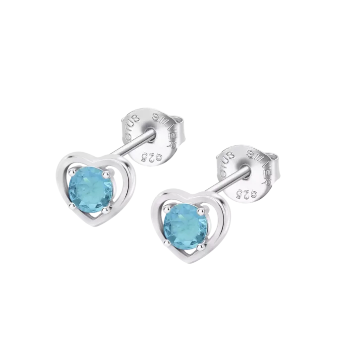 Pendientes de Plata Corazón Lotus Silver Moments LP3092-4/4 con Circonita Azul