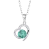 Collar Lotus Silver LP3106-1/5 de Plata con Corazón y Circonita Verde Agua