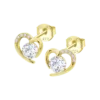 Pendientes Lotus Silver LP3106-4/4 de Plata Corazón y Circonitas Dorados