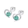 Pendientes Lotus Silver LP3106-4/5 de Plata Corazón con Circonita Verde Agua