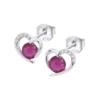 Pendientes Lotus Silver LP3106-4/7 de Plata Corazón con Circonita Rojo Rubí