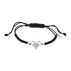 Pulsera Lotus Silver Moments de Cordón Negro con Corazón de Plata y Circonitas - LP3124-2/2