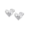 Pendientes de Botón Lotus Silver Moments de Plata con Doble Corazón y Circonitas - LP3124-4/1