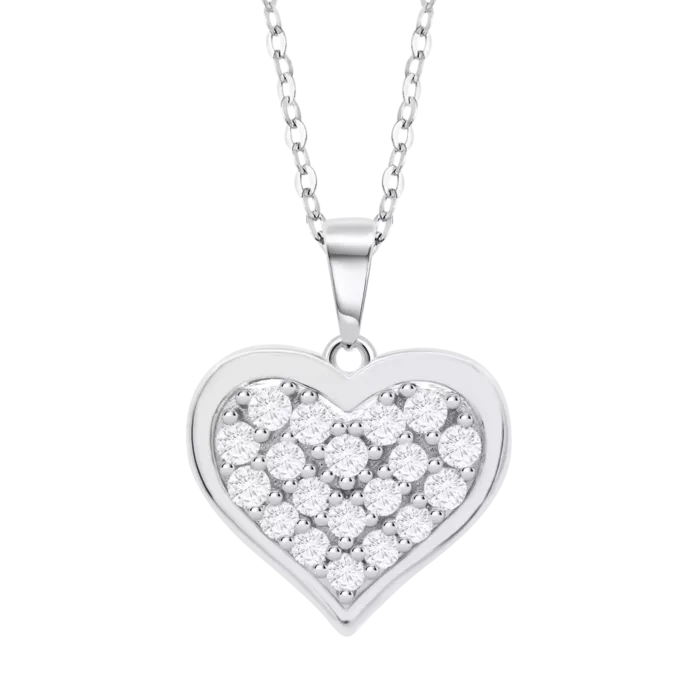 Collar corazón plata circonitas Lotus Silver