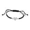 Pulsera cordón negro corazón plata Lotus Silver