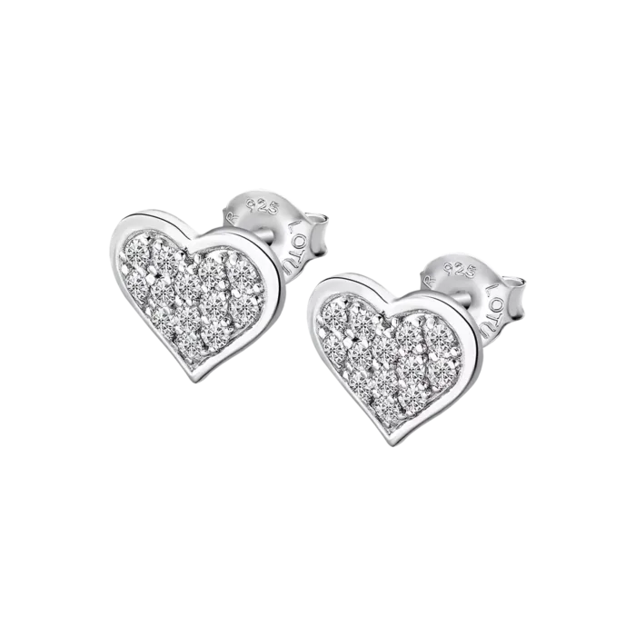 Pendientes corazón plata circonitas Lotus Silver