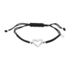 Pulsera Lotus Silver Moments de Cordón Negro con Corazón de Plata y Circonita - LP3217-2/1