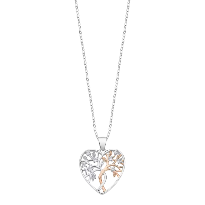 Collar Lotus Silver LP3304-1/1 de Plata bicolor - Corazón y Árbol de la Vida