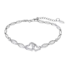 Pulsera Lotus Silver de Plata con Doble Corazón Entrelazado y Circonitas - LP3424-2/1