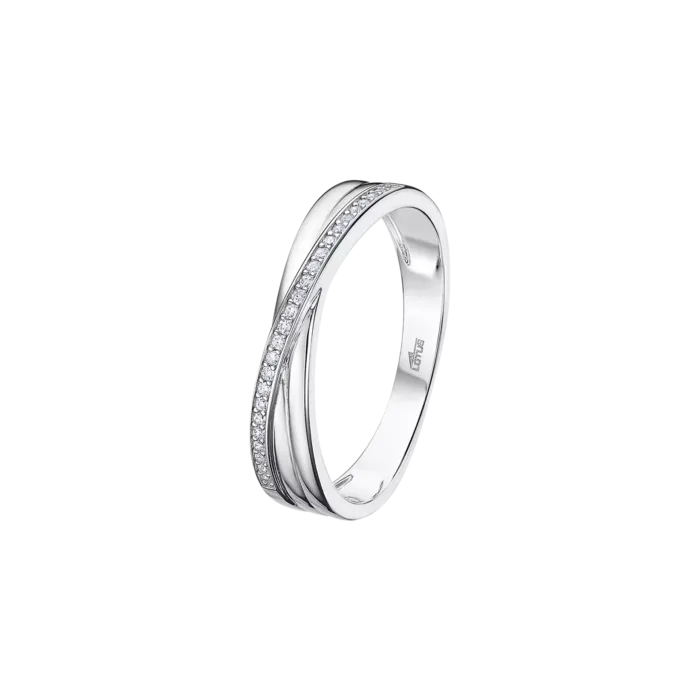 Anillo Lotus Silver cruzado con circonitas