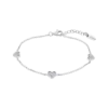 Pulsera Lotus Silver Moments de Plata con Tres Corazones de Circonitas - LP3586-2/1