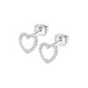 Pendientes corazón calado plata circonitas Lotus Silver