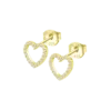Pendientes corazón calado plata dorada Lotus Silver