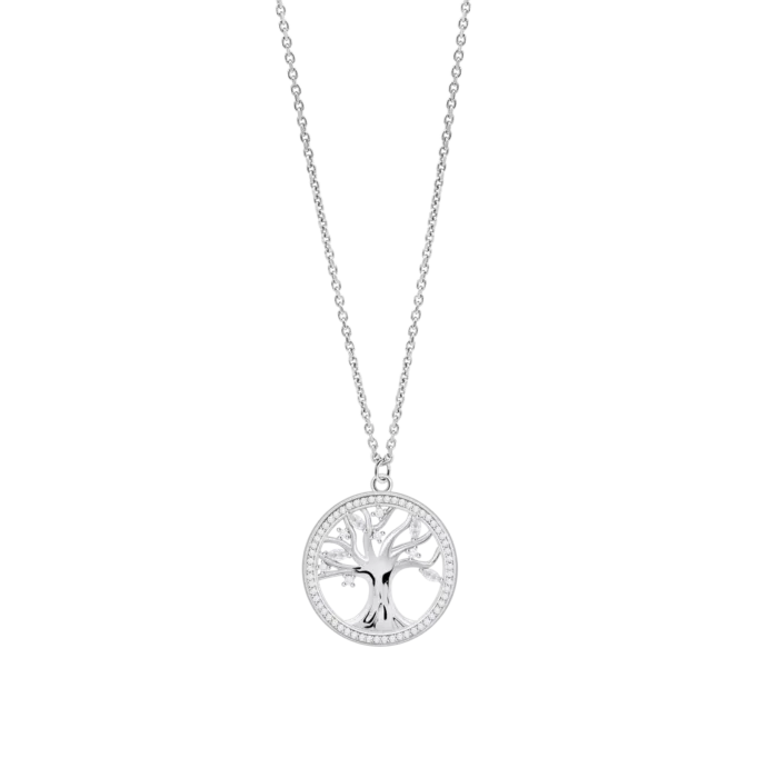 Collar Lotus Silver LP3708-1/1 en Plata de Ley con Árbol de la Vida de Lujo y Circonitas