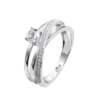 Anillo Lotus Silver plata cruzado circonitas