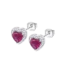 Pendientes de Plata Corazón Lotus Silver Colors LP3784-4/3 con Circonita Fucsia