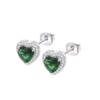 Pendientes de Plata Corazón Lotus Silver Colors LP3784-4/4 con Circonita Verde Esmeralda
