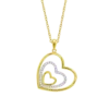 Collar Lotus Silver LP3848-1/2 de Plata Corazón Bicolor con Circonitas
